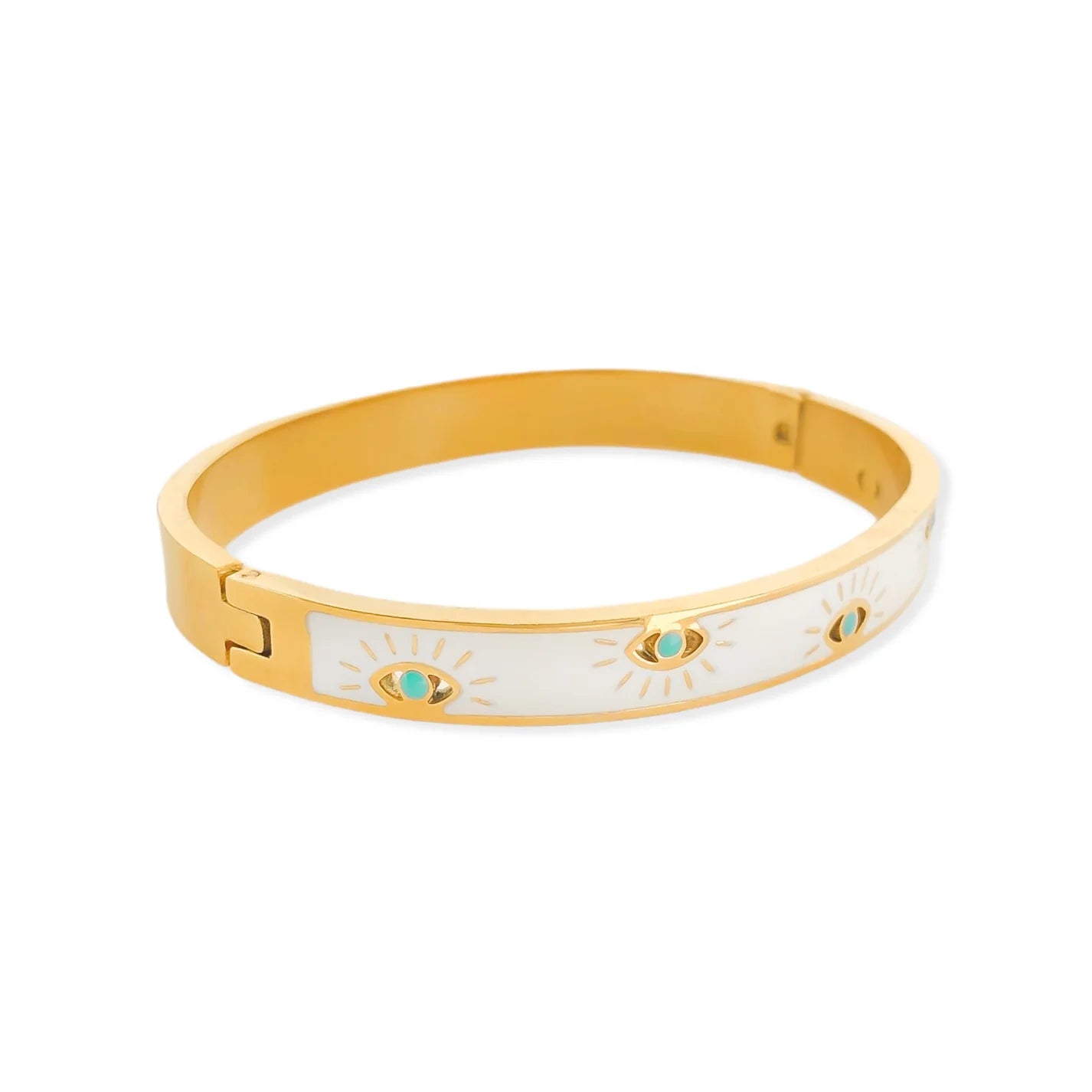 Evil Eye Bangle - White